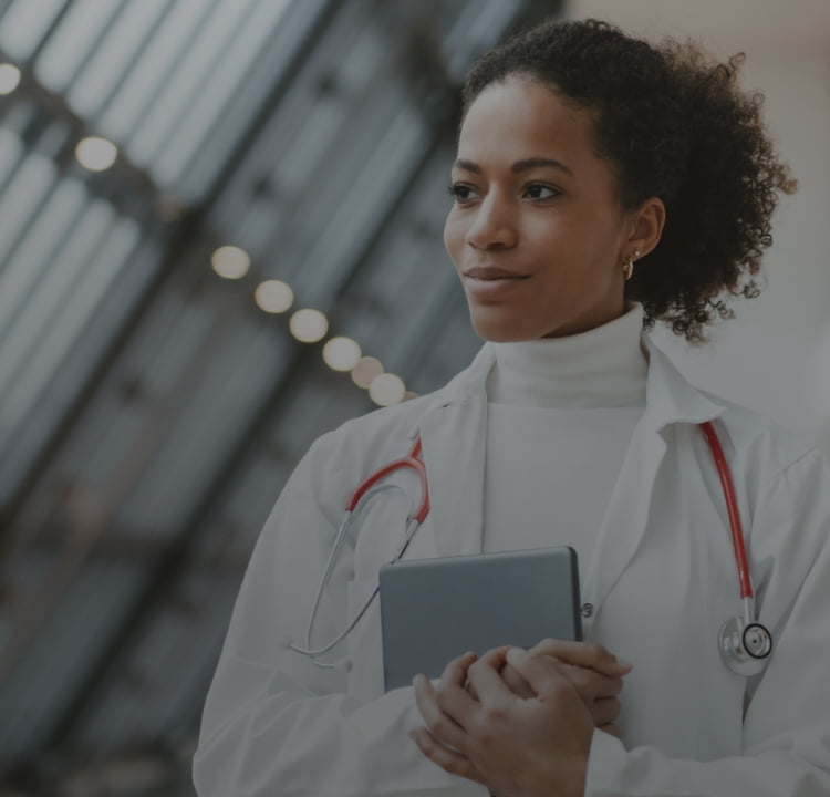 Doctor walking through the hospital